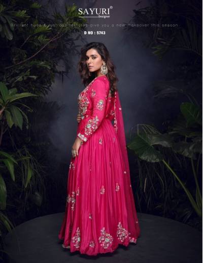 MRUNAL BY SAYURI DESIGNER CHINON GOWN WHOLESALER IN INDIA